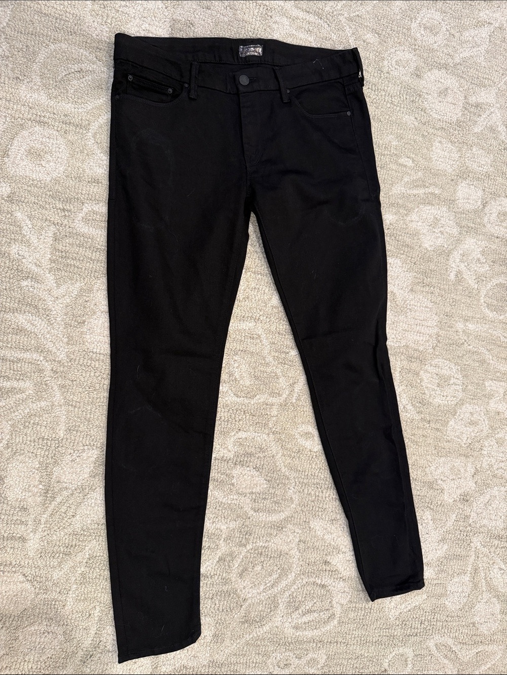 MOTHER Black Skinny Jeans - Sleek Slim Fit Size 31